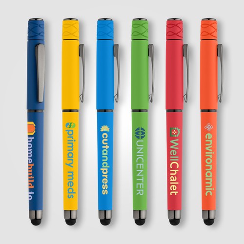 Penna Tavi a gel in plastica riciclata con Fidget Spinner e gommino per touch screen Penna Tavi a gel in plastica riciclata con Fidget Spinner e gommino per touch screen
