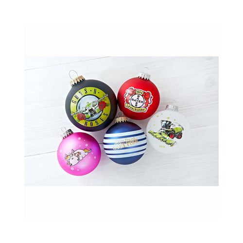 Christmas baubles with logoprint - 7cm - 1c