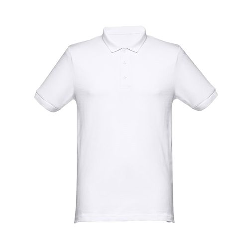 THC MONACO WH. Polo da uomo a maniche corte in cotone cardato THC MONACO WH. Polo da uomo a maniche corte in cotone cardato