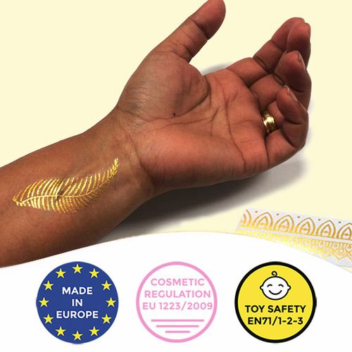 Tatuaggi dorati - Tatuaggi temporanei con effetto oro Tatuaggi dorati - Tatuaggi temporanei con effetto oro