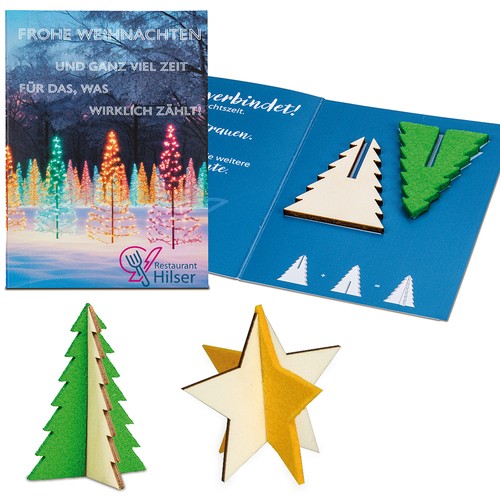 Mini Felt Christmas Card - Star