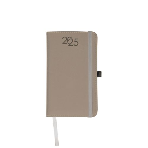 Agenda hebdomadaire 2025, couverture avec surpiqûres, porte-stylo et papier blanc
