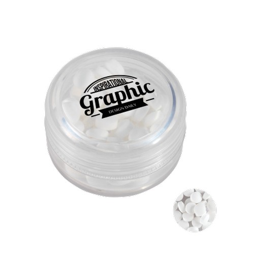 Boîte plastique ronde avec extra fort - bonbons `triangle` Boîte plastique ronde avec extra fort - bonbons `triangle`