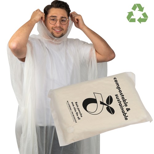 Poncho de pluie en PLA - compostable Poncho de pluie en PLA - compostable