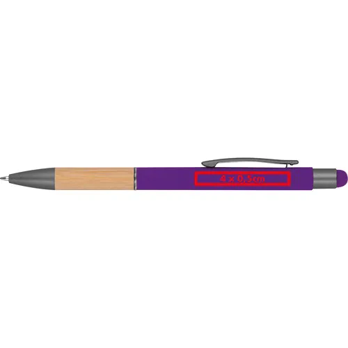 Ball pen with bamboo grip zone