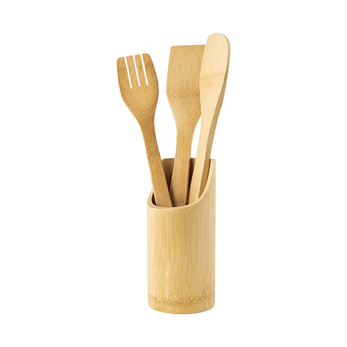 Utensils in bamboo, set of 3 Veigelia Utensils in bamboo, set of 3 Veigelia