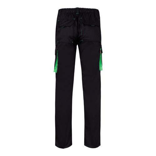 VL FIDES. Pantalón elástico bicolor multibolsillos (240g/m²), en algodón (46%), EME (38%) y poliéster (16%)