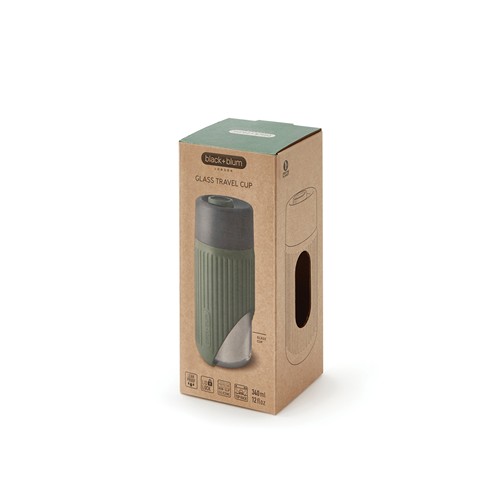 Bicchiere da viaggio Black+Blum in vetro 340ml