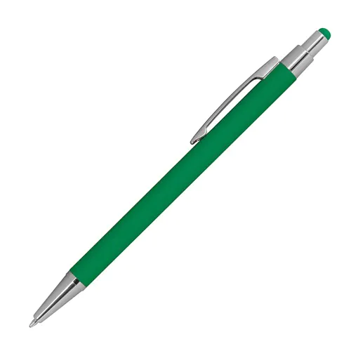 Metal ballpen with rubber coating and touch function Metal ballpen with rubber coating and touch function