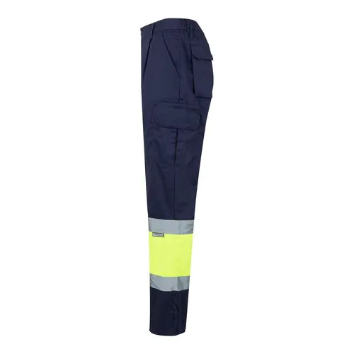 VL ATHENA. Pantaloni in twill bicolore, foderati, con diverse tasche, in cotone (20%) e poliestere (80%)
