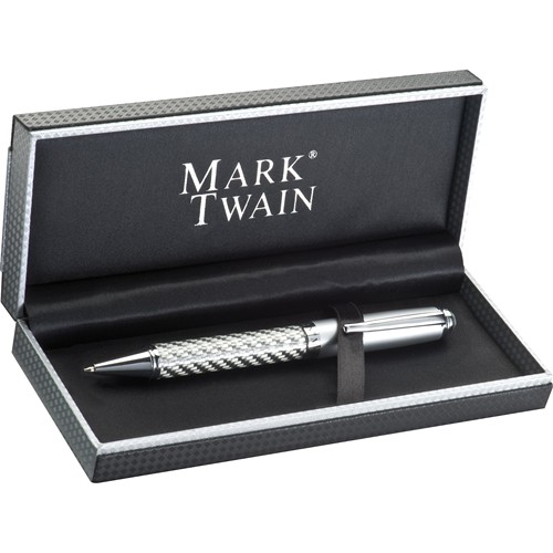 Stylo bille Mark Twain design carbone
