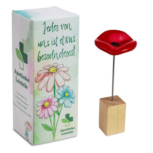 Handgemaakte glazen bloem - Pasen - rood Handgemaakte glazen bloem - Pasen - rood