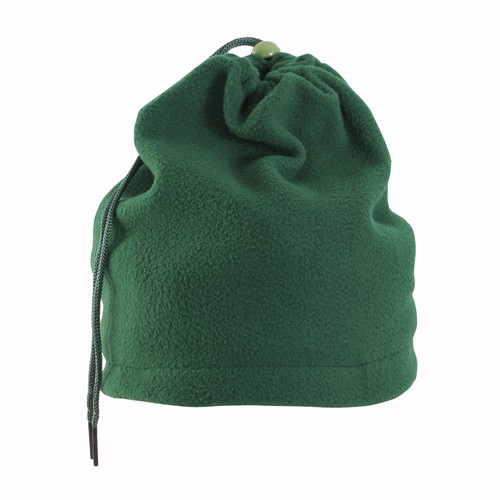 Fleece snood/beanie with adjustable drawstring