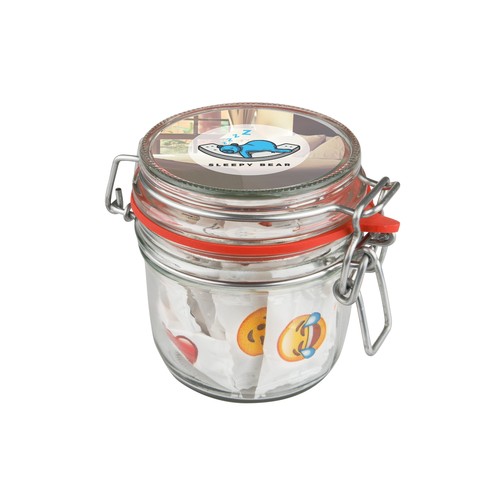 Weckpotje 0,25 liter, gevuld met snoep Weckpotje 0,25 liter, gevuld met snoep