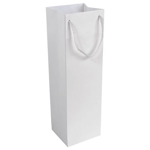 157 g/m2 matte laminated paper bottle shopping bag with gusset and bottom reinforcement