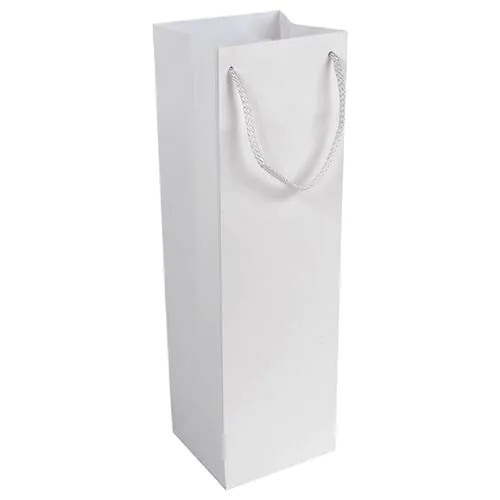 157 g/m2 matte laminated paper bottle shopping bag with gusset and bottom reinforcement