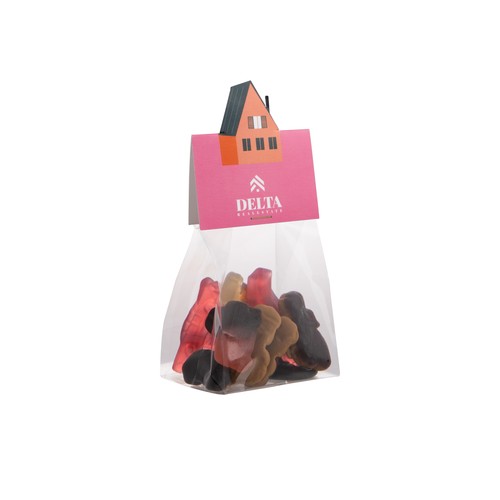 Block bag with header card in your own shape and 50 grams of candy
