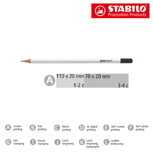 STABILO crayon graphite blanc avec tête trempée STABILO crayon graphite blanc avec tête trempée