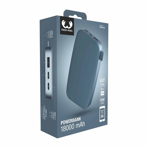 Fresh 'n Rebel Powerbank 18000 mAh USB-C Dive Blue