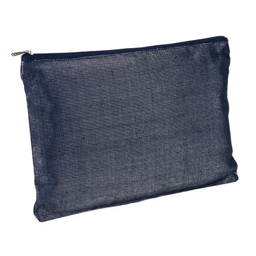 Beauty case en polycoton brillant avec fermeture éclair