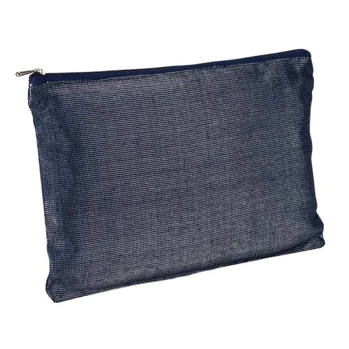 Beauty case en polycoton brillant avec fermeture éclair