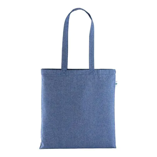 Shopper en coton recyclé 190 g/m2, anses longues, 38 X 42 cm Shopper en coton recyclé 190 g/m2, anses longues, 38 X 42 cm