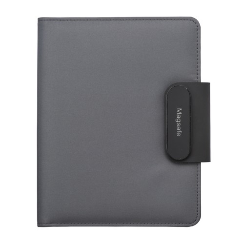 A5 organizer folder in R-PET with lock and magnetic closure that lights up A5 organizer folder in R-PET with lock and magnetic closure that lights up