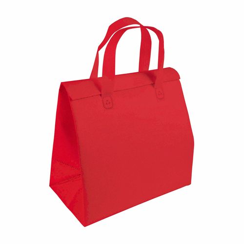 Laminated non woven cooler bag 100 g/m2 with velcro closure, 27 x 28 x 6 cm
