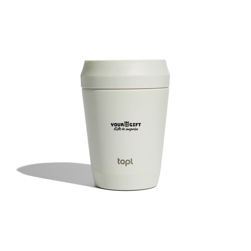 Topl Recycled Staal To Go beker gepatenteerd 360 Lid 235ml Topl Recycled Staal To Go beker gepatenteerd 360 Lid 235ml