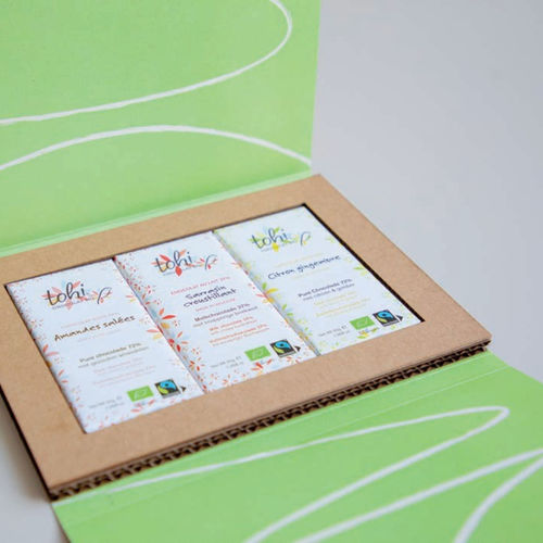 Set of 3 chocolates ethical eco-solidarity production