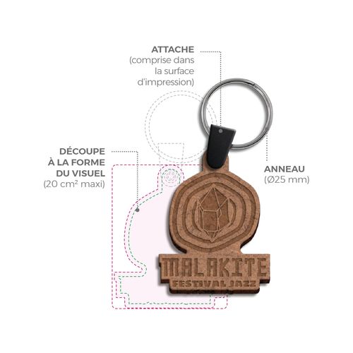 20CMv MAX 3MM THICK MDF  KEYRING