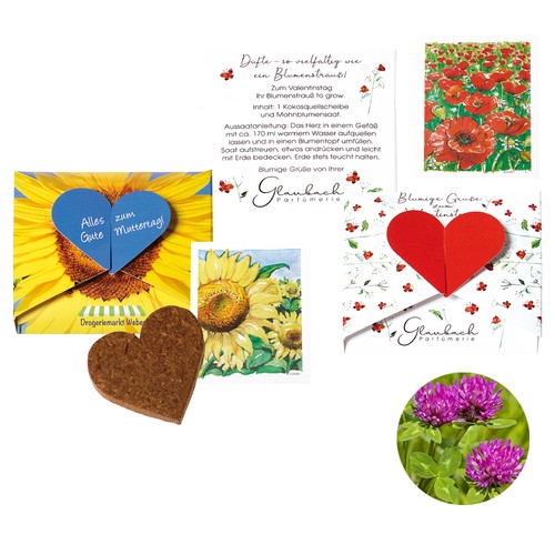 Carte à planter « Un cœur pour… » - Trèfle des prés Carte à planter « Un cœur pour… » - Trèfle des prés