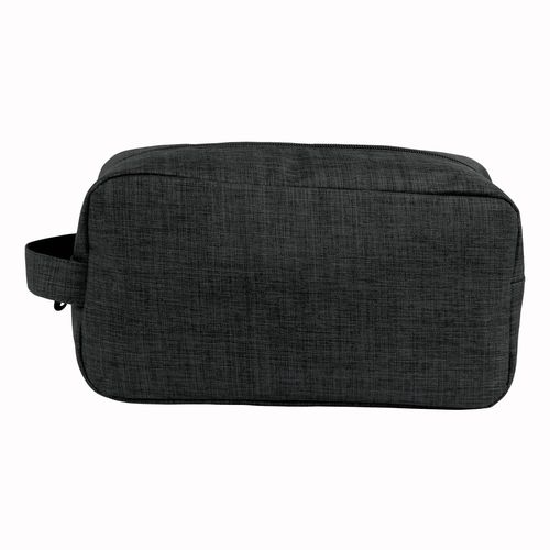 300D polyester melange fabric cosmetic bag with handle