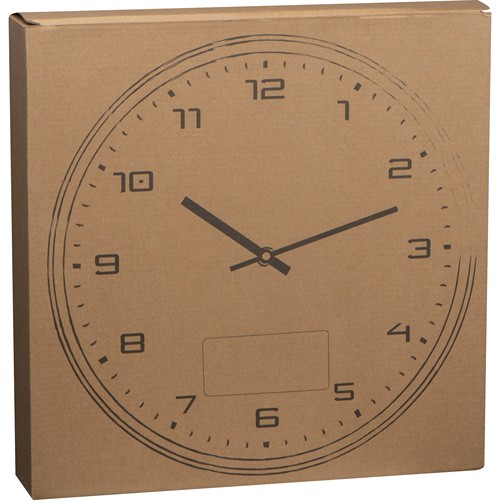 Wall clock with silver frame and click system Wall clock with silver frame and click system