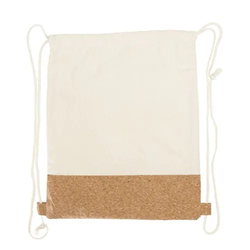 Bawełniany worek ze sznurkiem z korkowym elementem | Rontay