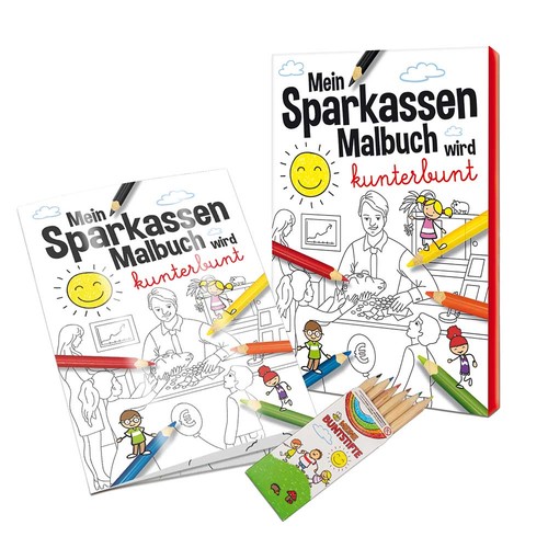 Colouring book / set A6 - Savings banks - Colouring set neutral