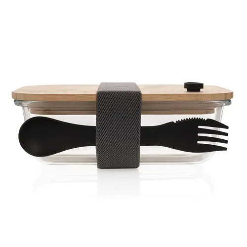 Glazen lunchbox met bamboe deksel Glazen lunchbox met bamboe deksel