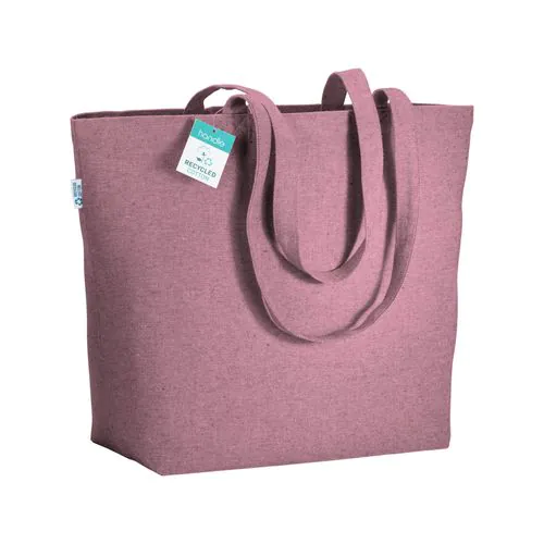 Tote-bag avec soufflet à la base en coton recyclé 280 g/m2, anses longues Tote-bag avec soufflet à la base en coton recyclé 280 g/m2, anses longues