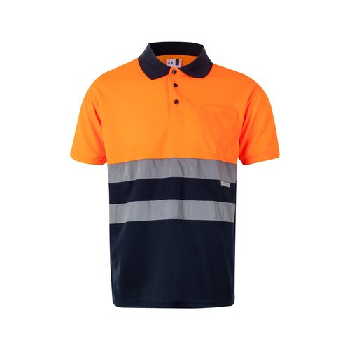 VL CUPID LARGE. Polo bicolore (160g/m²) à manches courtes, en polyester (100%)