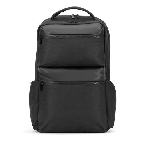 COPENHAGEN. Water-repellent recycled twill backpack with two large front pockets 17'3"