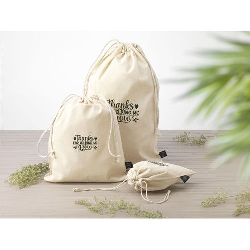 Gift Pouch Natural GRS Recycled Cotton (150 g/m²) L Gift Pouch Natural GRS Recycled Cotton (150 g/m²) L