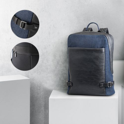 DIVERGENT BACKPACK I. Mochila para portátil de hasta 15.6'' en tejido vaquero y PU