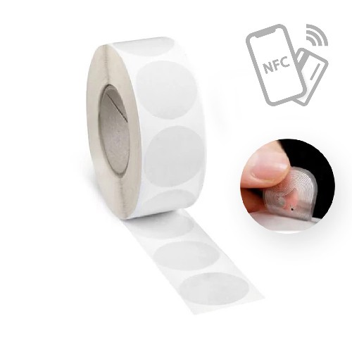 Labels on a roll with integrated NFC