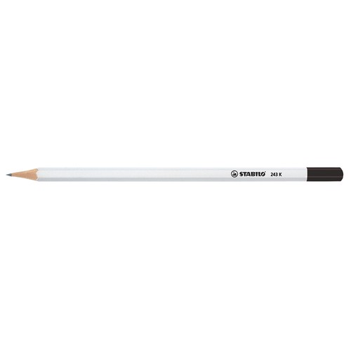 STABILO crayon graphite hexagonal blanc avec tête trempée