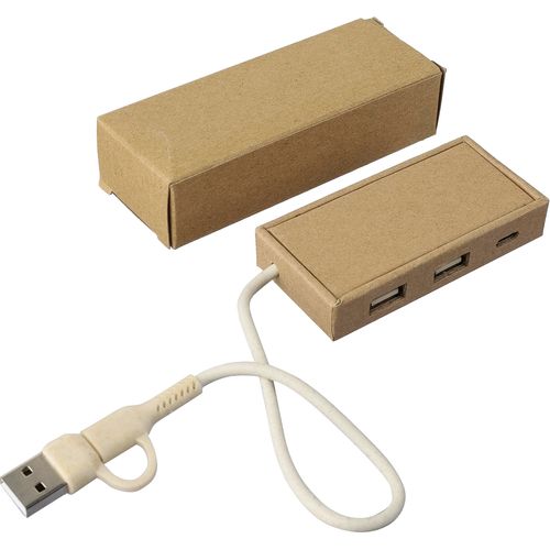 Aluminium and recycled paper USB hub Paulo Aluminium and recycled paper USB hub Paulo