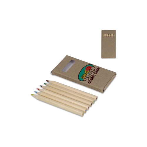6 colouring pencils in kraft box