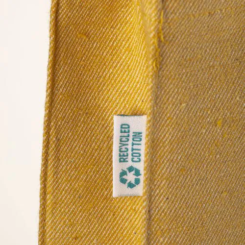 Shopper in cotone riciclato 280 g/m2, manici lunghi e soffietto