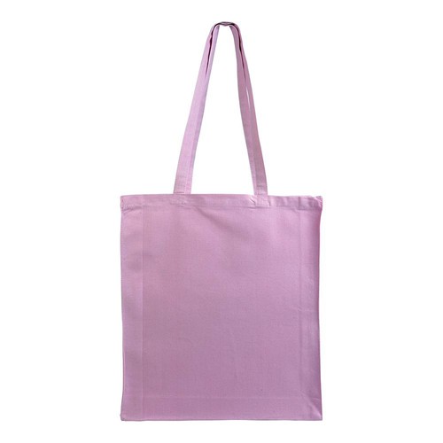 Bolsa de algodón con fuelle e asas largas.