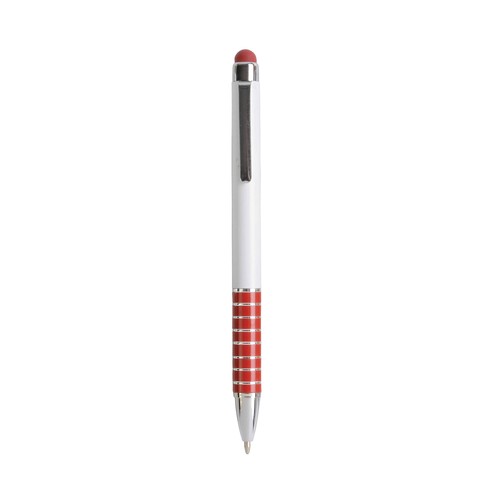 Twist pen with white plastic barrel and coloured aluminium grip, matching the touchscreen Twist pen with white plastic barrel and coloured aluminium grip, matching the touchscreen