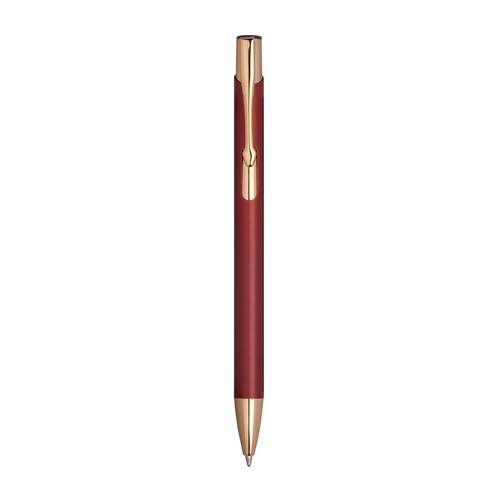 Aluminium snap pen with rose gold metal details